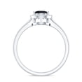 thumbnail image 3 of Rosec Jewels Real Black Spinel Teardrop Engagement Ring with Halo - 5X7 mm - Black Spinel Diamond Ring - AAA Quality, 10K White Gold, US 7.50, 3 of 9