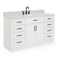 thumbnail image 4 of Ariel Hepburn 61 In. Oval Sink Vanity With 0.75 In. Carrara White Countertop In White, 4 of 10