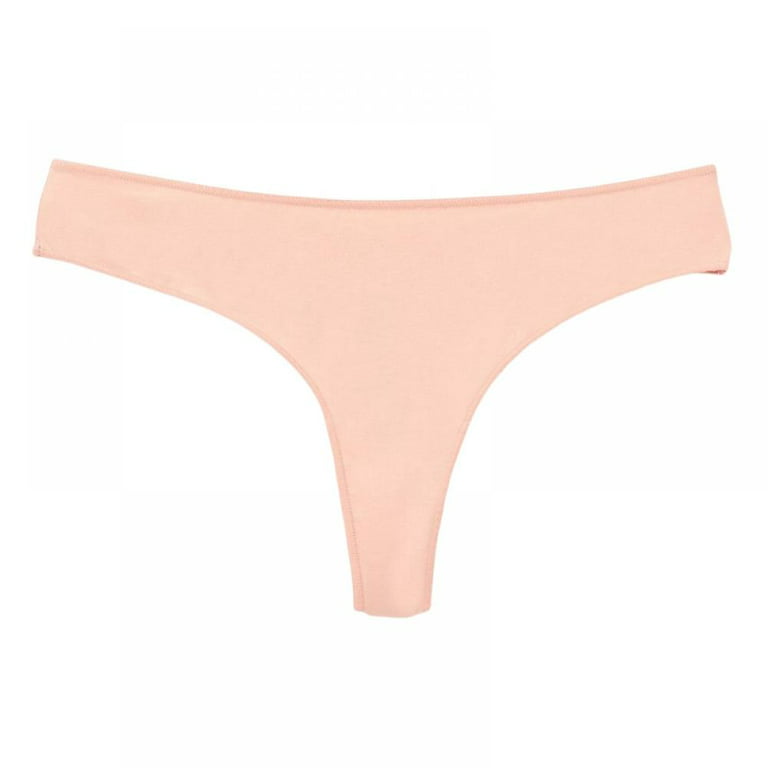 Popvcly Women's Solid Color Thong Sexy Low-rise Panties Cotton Briefs  Comfortable Sexy Panties,3Pack