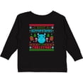 thumbnail image 3 of Inktastic I Want a Hippopotamus for Christmas Pixelated Ugly Sweater Boys or Girls Long Sleeve Toddler T-Shirt, 3 of 5
