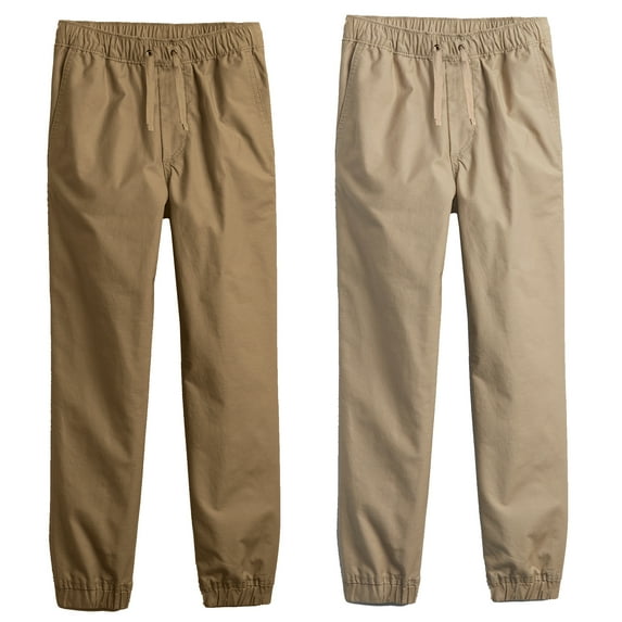 2-Pack Boy's Slim Fitting Cotton Stretch Classic Twill Joggers