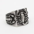 thumbnail image 3 of HIJONES Men's Stainless Steel Vintage Scorpion Ring Scorpio Zodiac Sign Ring Comfort Fit Silver Size 10, 3 of 6