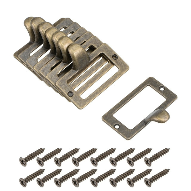 8Pcs Soportes para Etiquetas Tiradores de Cajones, Marco de Etiqueta de Aleación de Zinc con Tornillos