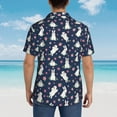 thumbnail image 5 of Cauagu Rabbit And Flower Print Hawaiian Shirt for Men,Casual Short Sleeve Button Down Shirts Summer Beach Men's Regular-Fit Short-Sleeve Print Shirt -X-Large, 5 of 6