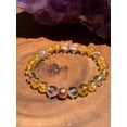 thumbnail image 2 of Natural Citrine & Crystal Quartz 8mm Round Shape Smooth Cut Beads Stretchable Bracelet for Men & Women., 2 of 4