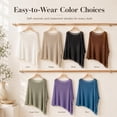 thumbnail image 5 of Womens Sheer Poncho Top  Knitted Summer Asymmetrical Mesh Shawl Pullover Sweater Cover Up Tops, 5 of 7