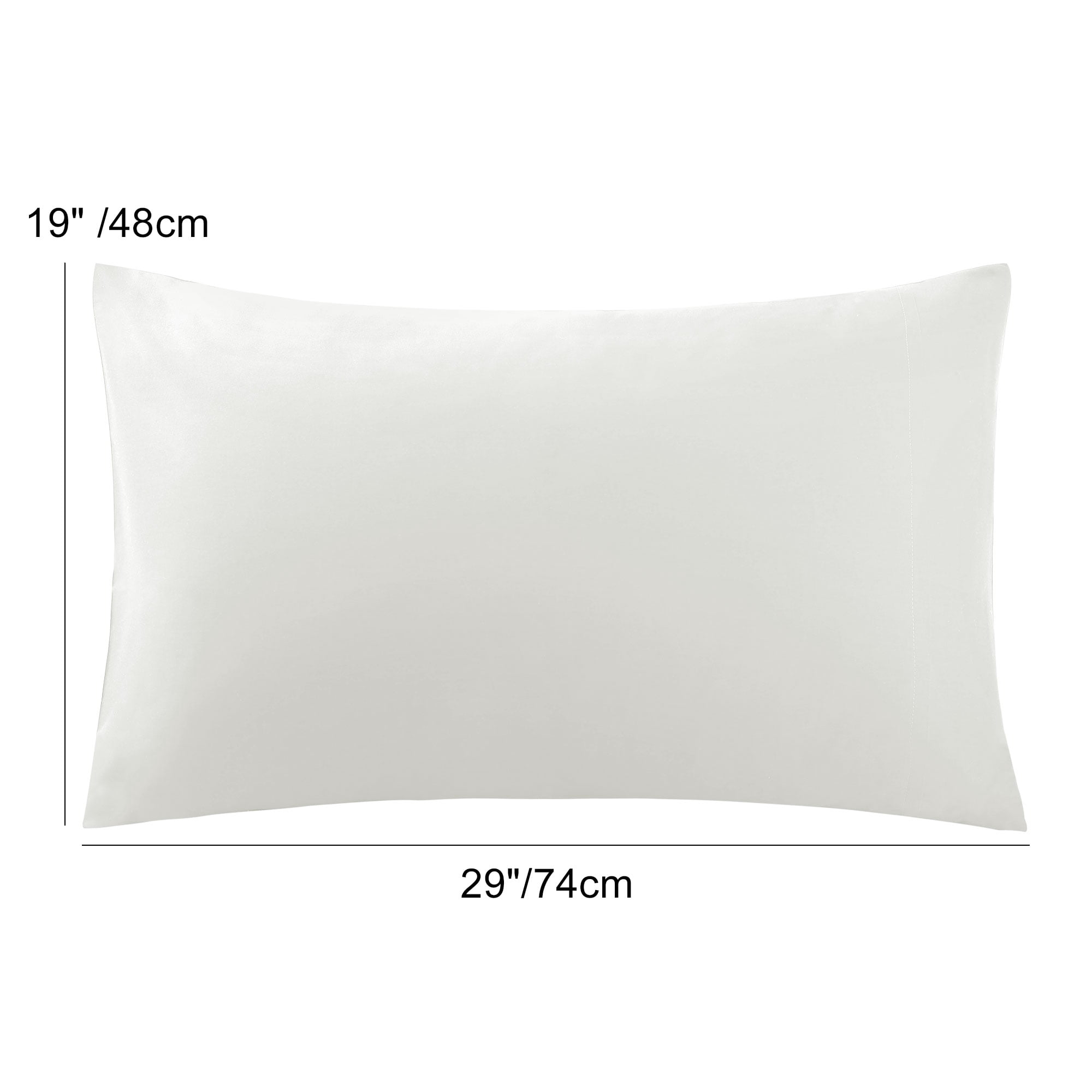 Unique Bargains 2 Pack 300TC Cotton Solid Pillowcases White 19" x 29"