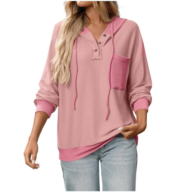 Chandail à Capuche pour Femmes Rayures Torsadées Contraste Couleur Chandail Décontracté
