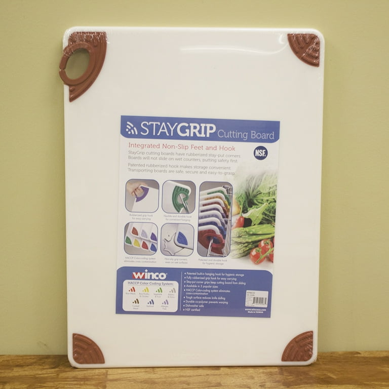 Winco StayGrip Plastic Cutting Board, 18 X 24 X .5, Yellow, 1/Each