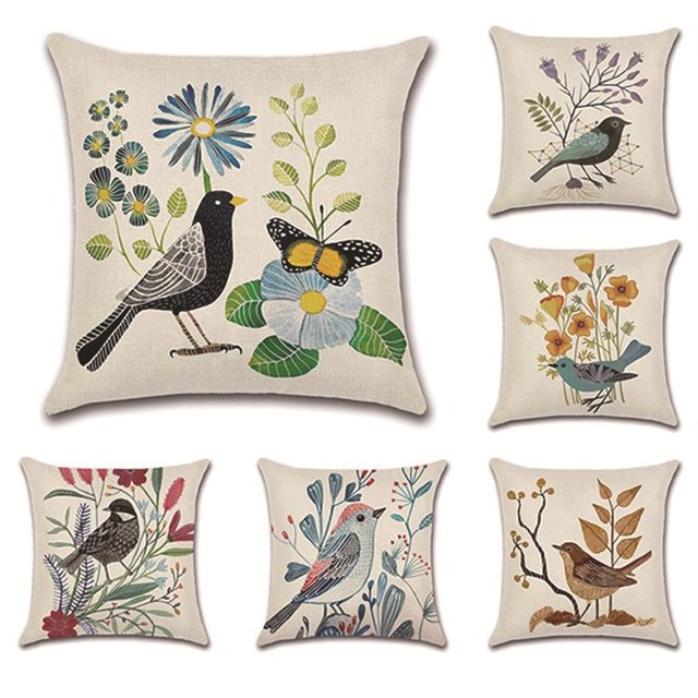 Juego de 6 fundas de cojín decorativas de lino para exteriores, fundas de almohada decorativas cuadradas, 18" x 18" JAMW Sencillez