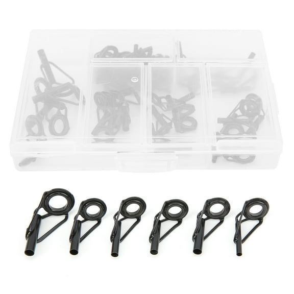 ESTINK 40pcs/Box Fishing Rod Tip Repair Kit Stainless Steel Ceramic Guide Rod Tip Replacement Kit,Fishing Rod Tip Guides,Fishing Rod Tips Replacement Kit