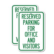 (2 Pack) Parking Sign Reserved Parking for Office and Visitors | 18" X 24" Heavy-Gauge Aluminum Sign | Rust Free Aluminum, Weather Resistant, Waterproof, Fade Resistant, 2 Pre-drilled Holes