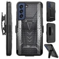 thumbnail image 1 of Compatible with Samsung Galaxy S21 FE Hybrid Luxguard Holster Phone Case Cover (Multi Black Crosshatch), 1 of 1