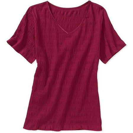 White Stag Women's Cotton Classics V-Neck Pucker Tee