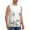 thumbnail image 2 of Fotbe Men's Japanese White Cranes Print Men's Sleeveless Muscle Tank Tops Casual T-Shirts for Gym Workout Beach-Medium, 2 of 8