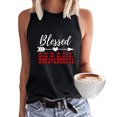 thumbnail image 2 of Birdeem Mode Femmes Imprimé Col Rond Sans Manches Tunique Tee Tops, 2 of 5