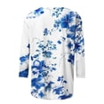 thumbnail image 4 of Womens Blouses Long Sleeve Women's Fashion Printed T-Shirt 3/4 Sleeves Blouse Round Neck Casual Tops, 4 of 4
