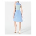 thumbnail image 2 of ROYALTY Womens Blue Striped Sleeveless Knee Length Shirt Dress Size: M, 2 of 4