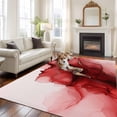 thumbnail image 2 of 6'x9' Area Rugs, Red Marble Indoor Outdoor Area Rug for Living Room Bedroom, Modern Ombre Abstract Ink Painting Art Washable Bathroom Rugs Kitchen Floor Carpet Mats Home Decor Aesthetic, 2 of 8