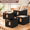 Black-20L (14.8"L x 10.3"W x 8.3"H), variant on Gray 30L (16.8"L x 11"W x 9.8"H) Fabric Storage Baskets, 4 Pack for Shelves