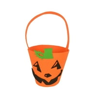 Felt Trick-or-Treat Baskets, Pumpkin Ghost/Skull/Witch Candy Bucket Design, Candy Bags for Kids, Canvas Tote Bags for Halloween Party Favors and Decorations