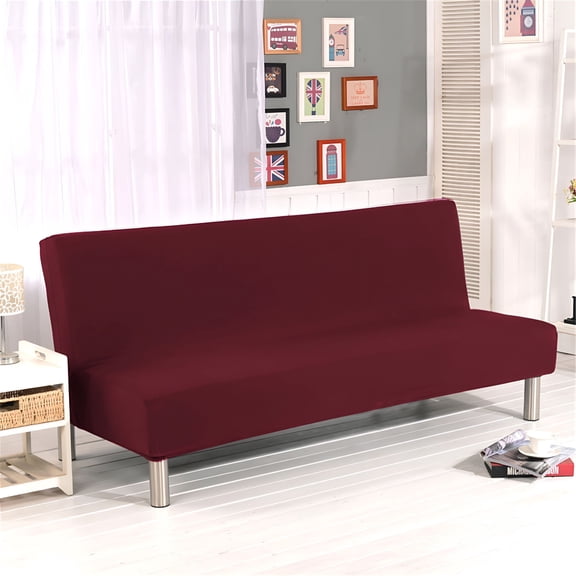XIBUFE 2026 New Sofa Covers,Futon Covers,Futon Cover Folding Sofa Cover Solid Color Futon Slipcover Polyester Elastic Fabric All Inclusive Cover
