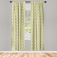 thumbnail image 4 of Ambesonne Bee Window Curtains, Rhythmic Flying Insects Cartoon, Each 28" W x 63" L, Eggshell Yellow, 4 of 4