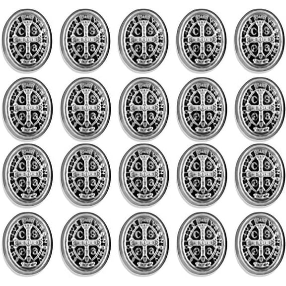 10mm Bulk Saint Benedict Medal Rosary Beads - Pack of 25 (Oval)