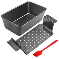 Meatloaf Pan with Drain Tray, Nonstick Baking Loaf Pan with Insert 9 x 5 Inches Loaf Pans for Baking Bread and Meat, 2-Piece Set, Black