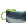 thumbnail image 4 of Water Wave Coffee Mug Fun Custom Ceramic Mugs 11oz Green, 4 of 5
