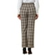 thumbnail image 3 of Pantalones largos rectos de cintura elástica con botones y cremallera de cuadros para mujer INSPIRE CHIC XL beige y negro, 3 of 6