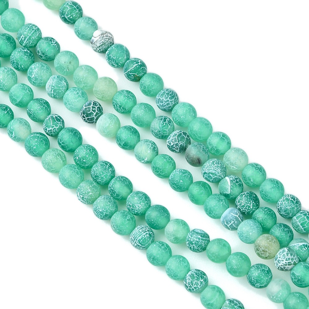 Natural Agate Beads Strands Dyed Round Grade A Green 4mm Hole: 0.8mm 93pcs/strand 14.5 inch