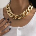thumbnail image 4 of Conjunto de 4 collares de cadena grande acrílicos exagerados para mujer, gargantilla gruesa retorcida de Hip Hop, joyería gótica, 4 of 5
