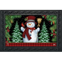 Briarwood Lane Red Checkered Snowman Winter Doormat