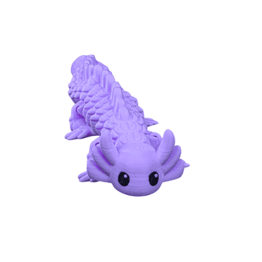 3D-Printed Flexi Axolotl – Adorable, Articulated & Fun! Color: Purple