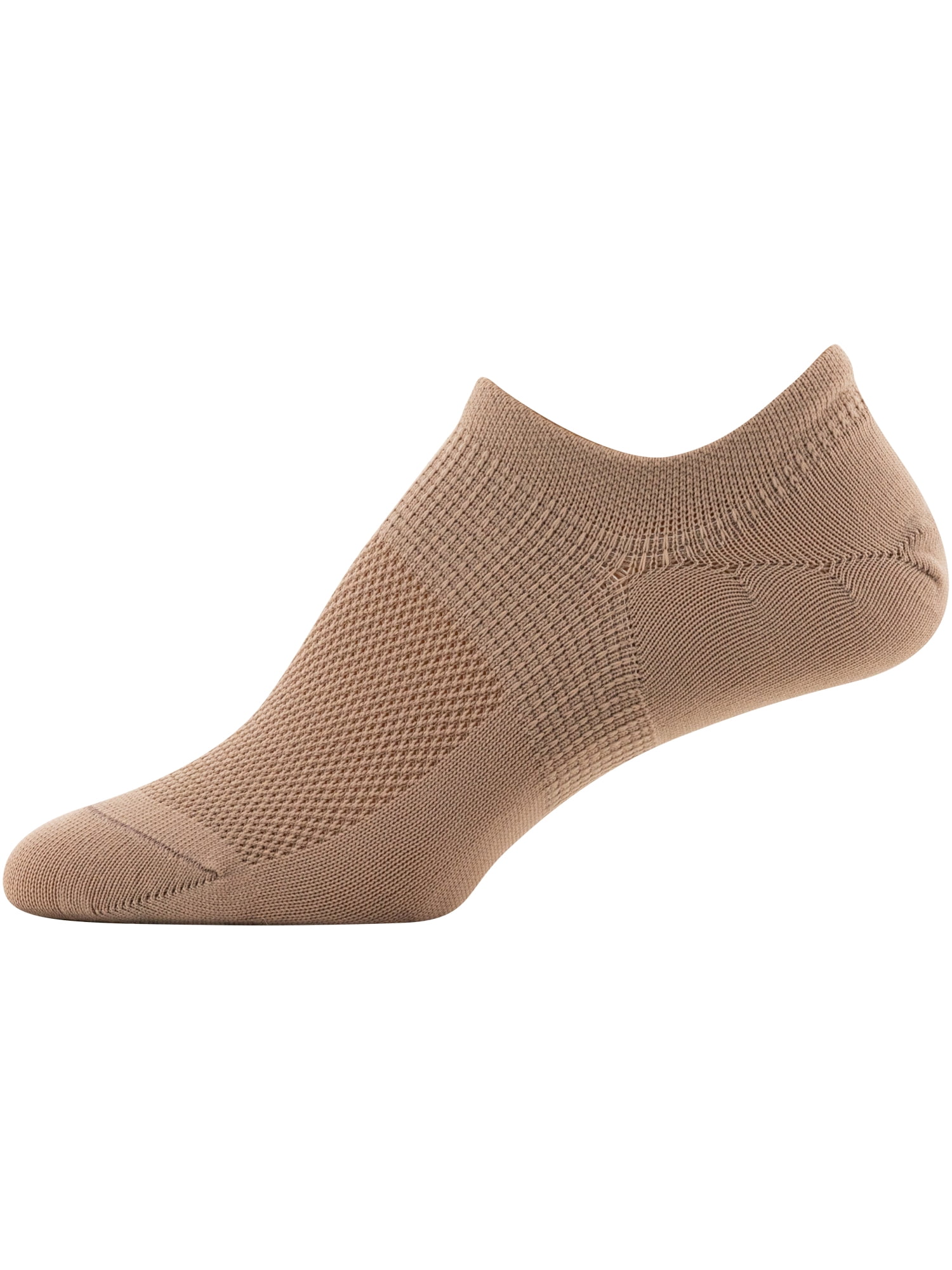 PEDS Women's All Day Active Nylon Invisible Socks Assorted, 6 Pairs, Sizes 5-10