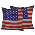 thumbnail image 2 of Pack of 2 Outdoor Pillow Covers 20x20 Inch Waterproof American Flag Throw Pillow Covers, Decorative Couch Pillow Case Sham USA Flag Retro Pillowcases Cushion Covers for Patio Garden, 2 of 8