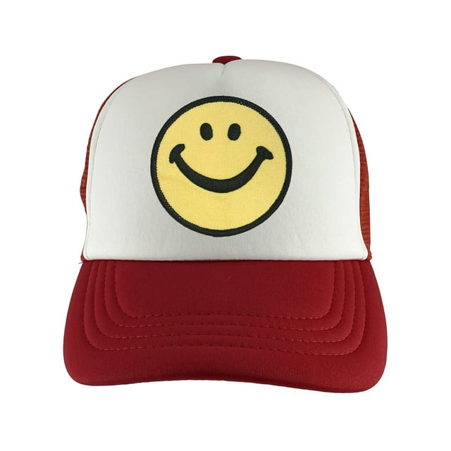 Gravity Threads Smile Adjustable Trucker Hat - Red/White