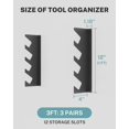 thumbnail image 4 of JivaJot Garage Tool Organizer Wall Mount, Shed Yard Tool Organizer for Garage, Horizontal Organization Tool Racks for Walls, Shovels and Rakes, 3FT, 4 of 7