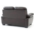 thumbnail image 4 of Pemberly Row Contemporary Faux Leather Loveseat in Dark Brown, 4 of 4