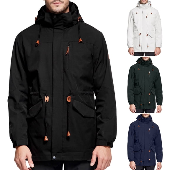 Txeol Mens 3 in 1 Ski Jacket Waterproof Snow Coat Windproof Winter Fleece Lined with Detachable Hooded Snowboarding Jacket,White,XXXL