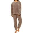 thumbnail image 4 of MEICHEN Lounge Set for Women Women's Fall Winter Coral Fleece Pajama Set Cozy Warm Soft Loungewear Long Sleeve Sleepwear with Pants Summer Essentials Fashion Sleepwear, 4 of 5