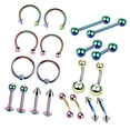 thumbnail image 2 of Juego de 20 joyas de 16 g para piercings de ombligo, lengua, nariz y labios 10mm, 2 of 5