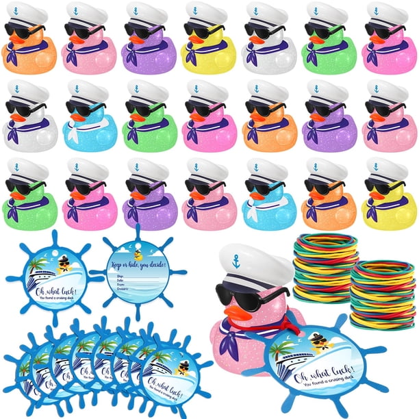 Kit de Crucero Halloscume 72 Piezas Etiquetas de Pato con Patitos de Goma y Bandas