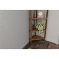 thumbnail image 4 of New Ridge Home Goods 4-tier Corner Traditional Wooden Bookcase in Walnut, 4 of 6