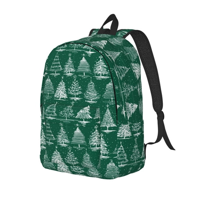 Vsdgher Christmas Trees Print Canvas Backpack Travel Rucksack Unisex Knapsack 15.7/17.7Inch Laptop Backpack for Work,College-Small