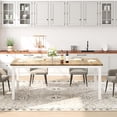 thumbnail image 3 of QinaQin Industrial Style Dining Table, 70.9-Inch/71-Inch Rectangular Wooden Table, Seats 4-6 People, Metal Frame, Rounded Corners, for Dining Room, Kitchen, Restaurant (Chairs Not Included), 3 of 5