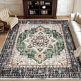 thumbnail image 5 of Findosom Retro Area Rugs 8'x10' Oriental Floor Carpet,Washable Non-Slip Soft Large Rugs for Living Room,Low Pile Indoor Rugs for Bedroom Dining Room Entryway Office Home Decor,Emerald, 5 of 8