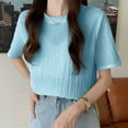 thumbnail image 2 of Women's Summer T-Shirts Thin Loose Round Neck Short Sleeve Comfortable Casual Top Lightweight Breathable Soft Daily Wear, 2 of 2