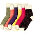 thumbnail image 3 of Women's Featherlight Cuff Cute Warm Plush Cozy Fuzzy Slipper Socks - Assortment 6D - 6prs, 3 of 7
